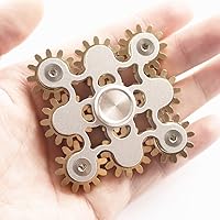Vista 7 de Fidget Spinner, juguete de figura de 9 engranajes, metal liso, latón, acero inoxidable con rodamiento estable, mecánica duradera, romántico, juguete