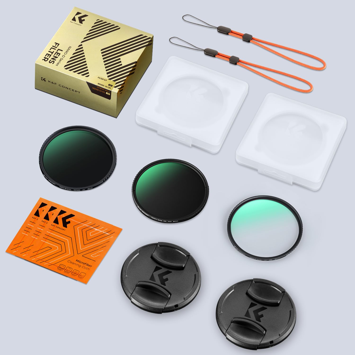 K&F CONCEPT Nano-Dazzle 52mm Filtro MCUV + CPL + ND1000 + 2 Tapa de Lente