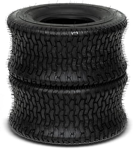 Vista 18 de Juego de 2 neumáticos de 4 capas de 15 x 6.00-6 para cortacésped y jardín, tractor, césped, sin cámara, carga máxima de 570 libras