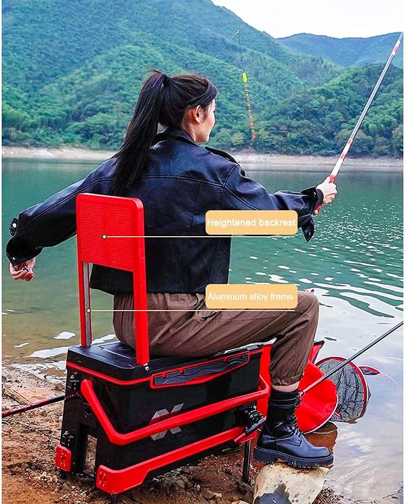Fishing Tackle Box no Need to Install Ultra-Light Fishing Box Multi-Function Fishing Box can sit on Fishing Tackle and Equipment Red