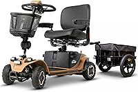 Pride Baja Bandit 4-Wheel All-Terrain Mobility Scooter with Cargo Trailer - 400lb Capacity, 15mi Range, Full Suspension