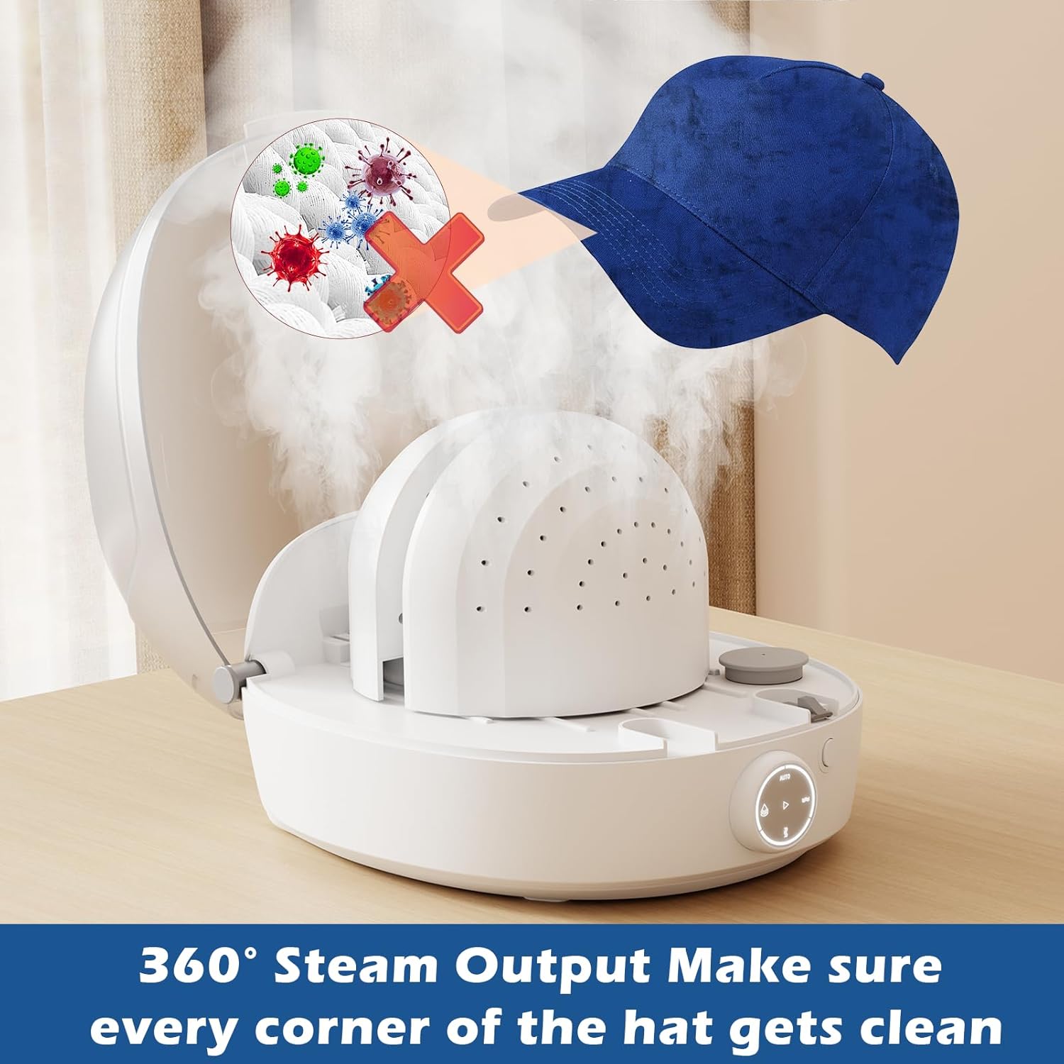 Hat Care Machine Steam Cleaning & Ironing, Drying for Bucket hat Baseball Cap Machine with Cleaner