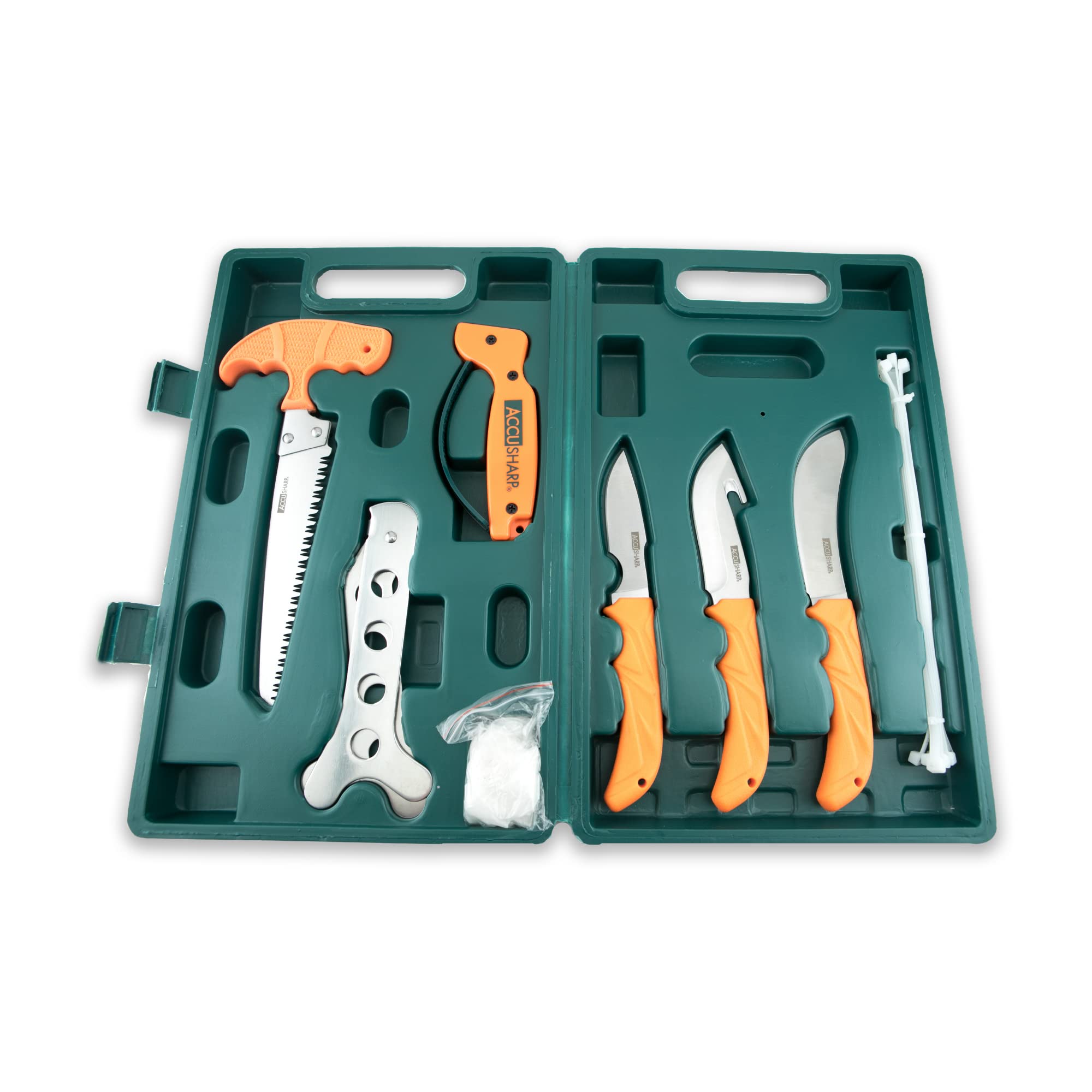 AccuSharp 9Piece Hunting Knife Set w/ Case Includes Butcher knife