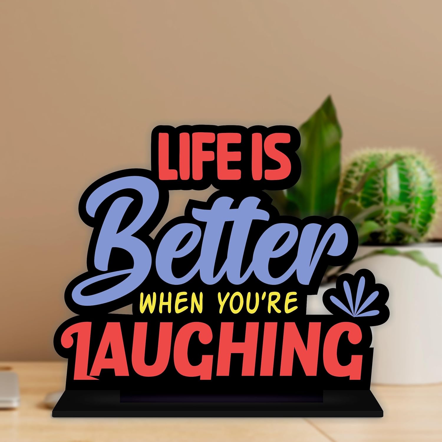 Giftplease Life is Better Tabletop | Inspirational Decorative Motivational Desktop Showpiece for Positive Workspace Vibes | Study Table and Bookshelf | Wooden Home Decor Items 6 Inches (TP_17) Giftplease Life is Better Tabletop | Inspirational Decorative Motivational Desktop Showpiece for Positive Workspace Vibes | Study Table and Bookshelf | Wooden Home Decor Items 6 Inches (TP_17)