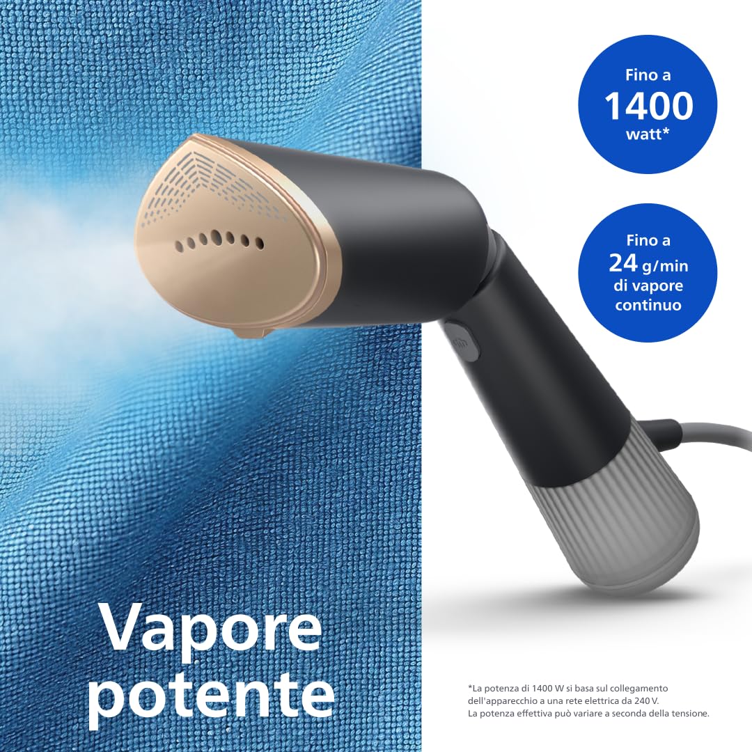 Philips Serie 5000 Stiratore a Vapore Portatile 1400W 24g/min Testa Pieghevole STH5030/80