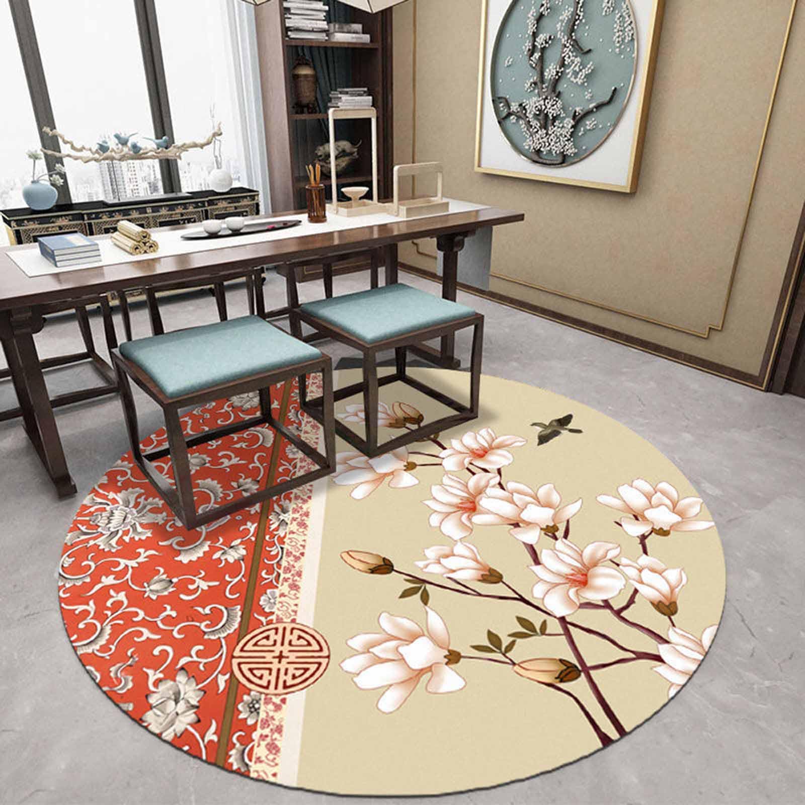 Tapis circulaires Nordiques pour Salon crème Orange 60cm 80cm 100cm 120cm 140cm 160cm 180cm 200cm Petit Tapis Extra Large terrasse Chambre à Coucher