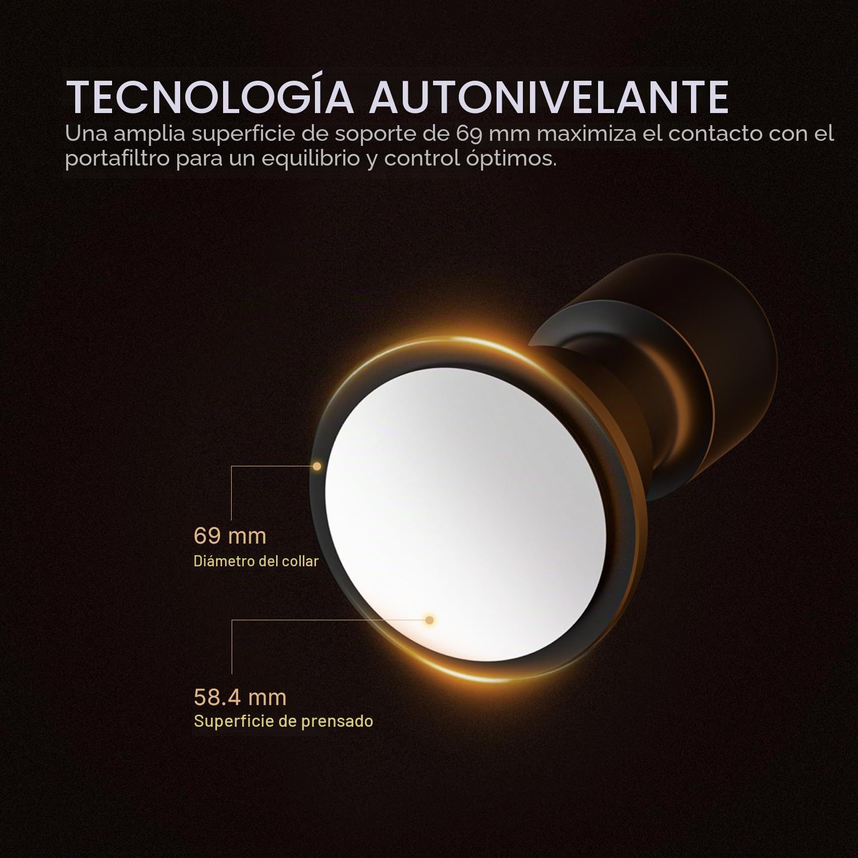TIMEMORE Tamper de café de 58 mm - Tamper de espresso de impacto de acero inoxidable y aluminio con retroalimentación acústica para baristas, herramienta manual de tampado con resorte para