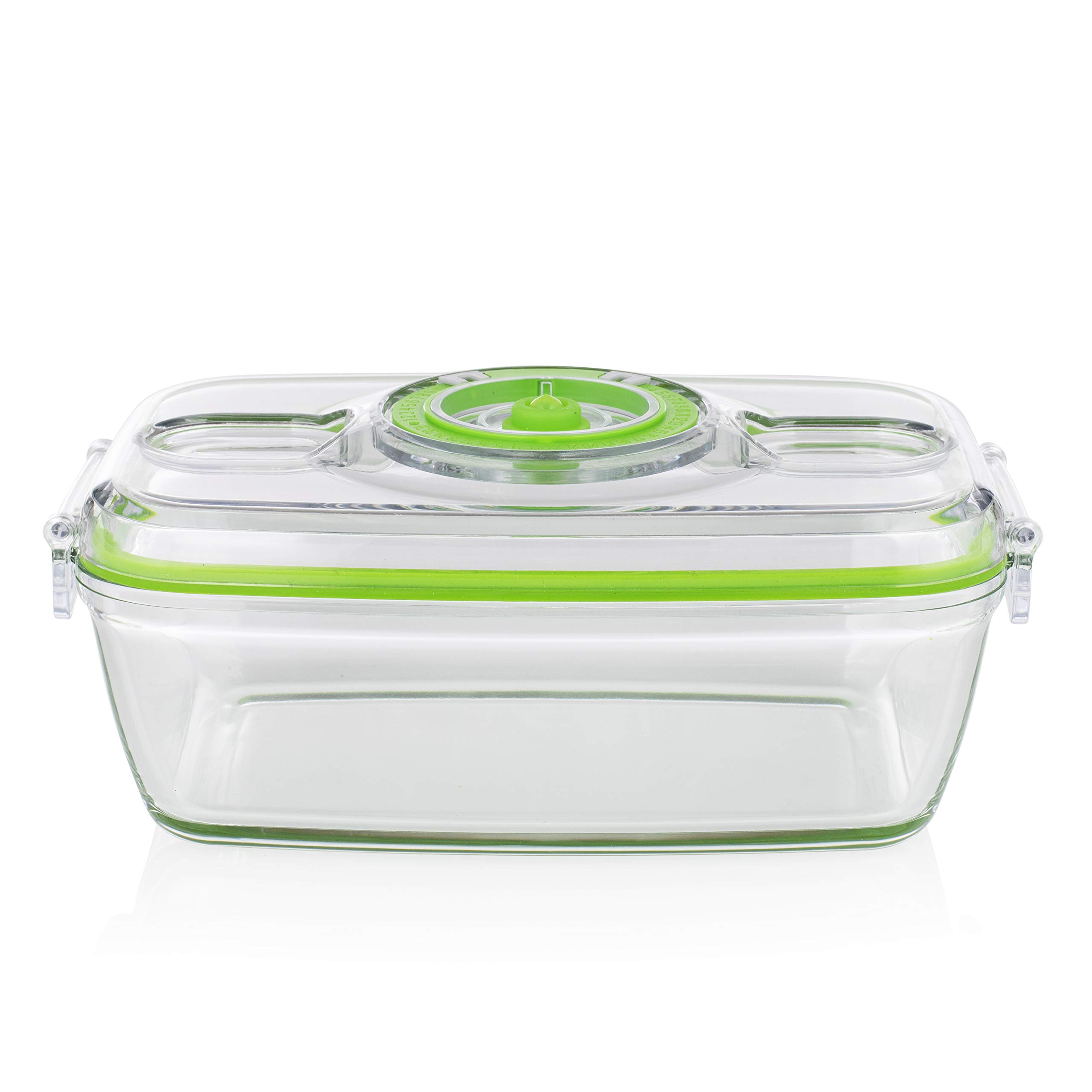 Princess Set de Recipientes de Vidrio con Envasadora al Vacío Manual, Bomba de Vacío Eléctrica con Cable USB, 2 Recipientes Resistentes al Calor, 2 Tapas BPA Free, Hermético, 492985