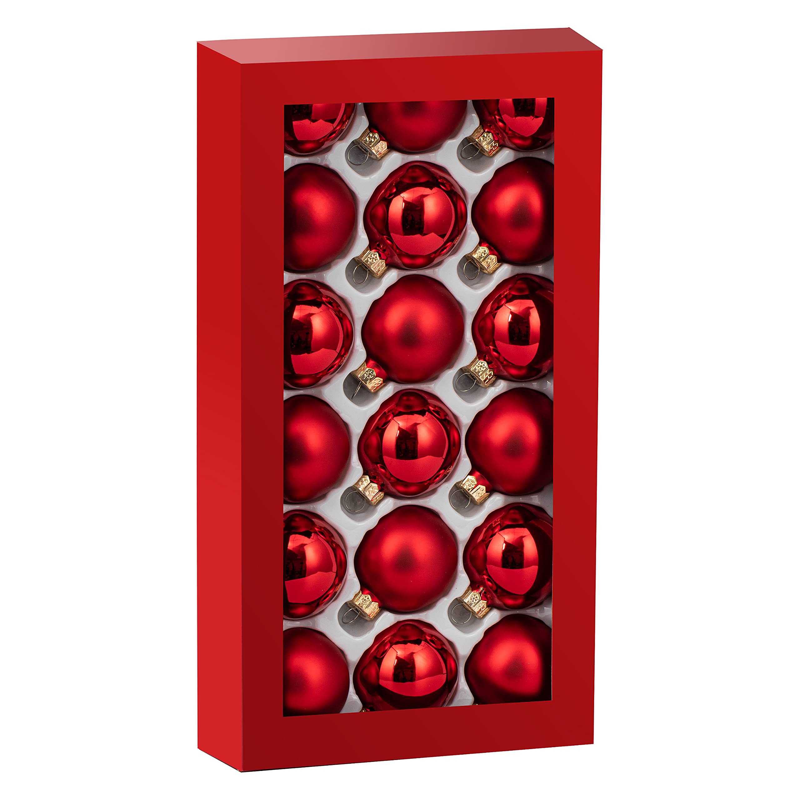 Red Christmas Ball Ornaments for Xmas - 18Pcs 1.8inch(45mm) Christmas Decorations - Christmas Tree Ball Box Decorations for Xmas Trees Party Holiday - Christmas Tree Decorations Red Set