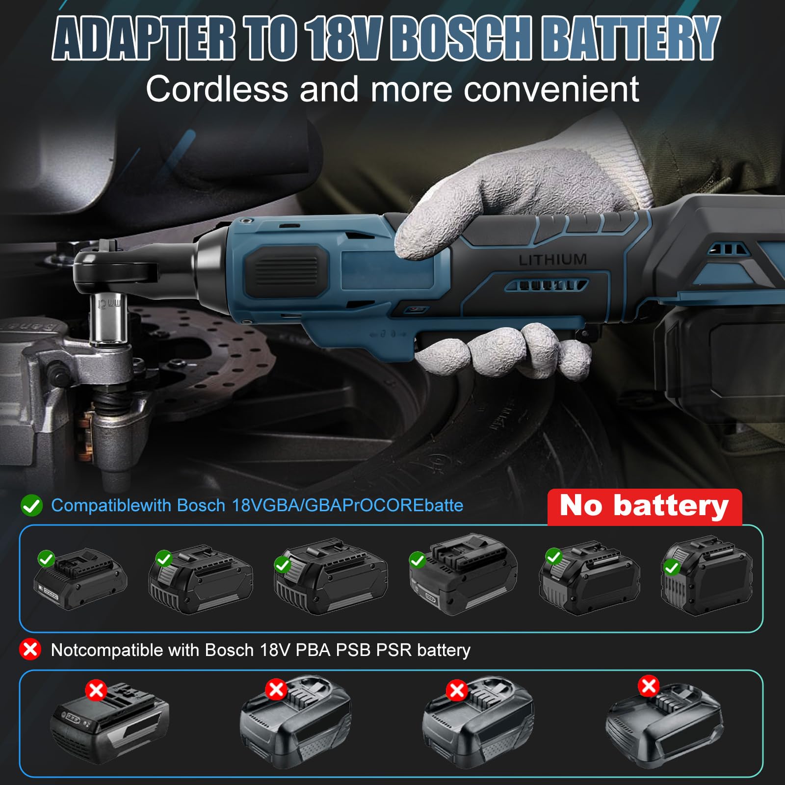 Chiave a cricchetto 3/8" a batteria per Bosch B 18V (senza batteria)