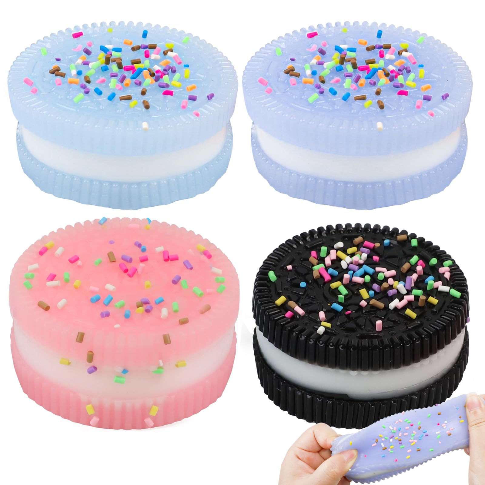 Set De 4 Jouets Anti-stress Biscuits | Squishy En TPR 6,5 Cm | Balle De Décompression Pour Maison, Bureau, Voyage | Cadeau
