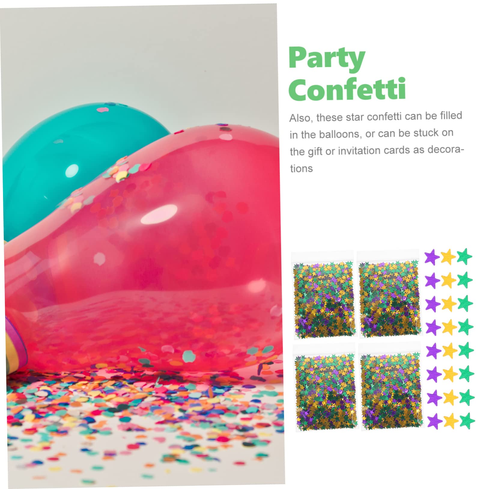 TOPBATHY 5packungen Packung Mit Stern-konfetti Für Partys Mehrfarbiges Glitter- Für Hochzeiten Geburtstagsfeiern Und Valentinstag Für Tischdeko Und Ballonfüllung