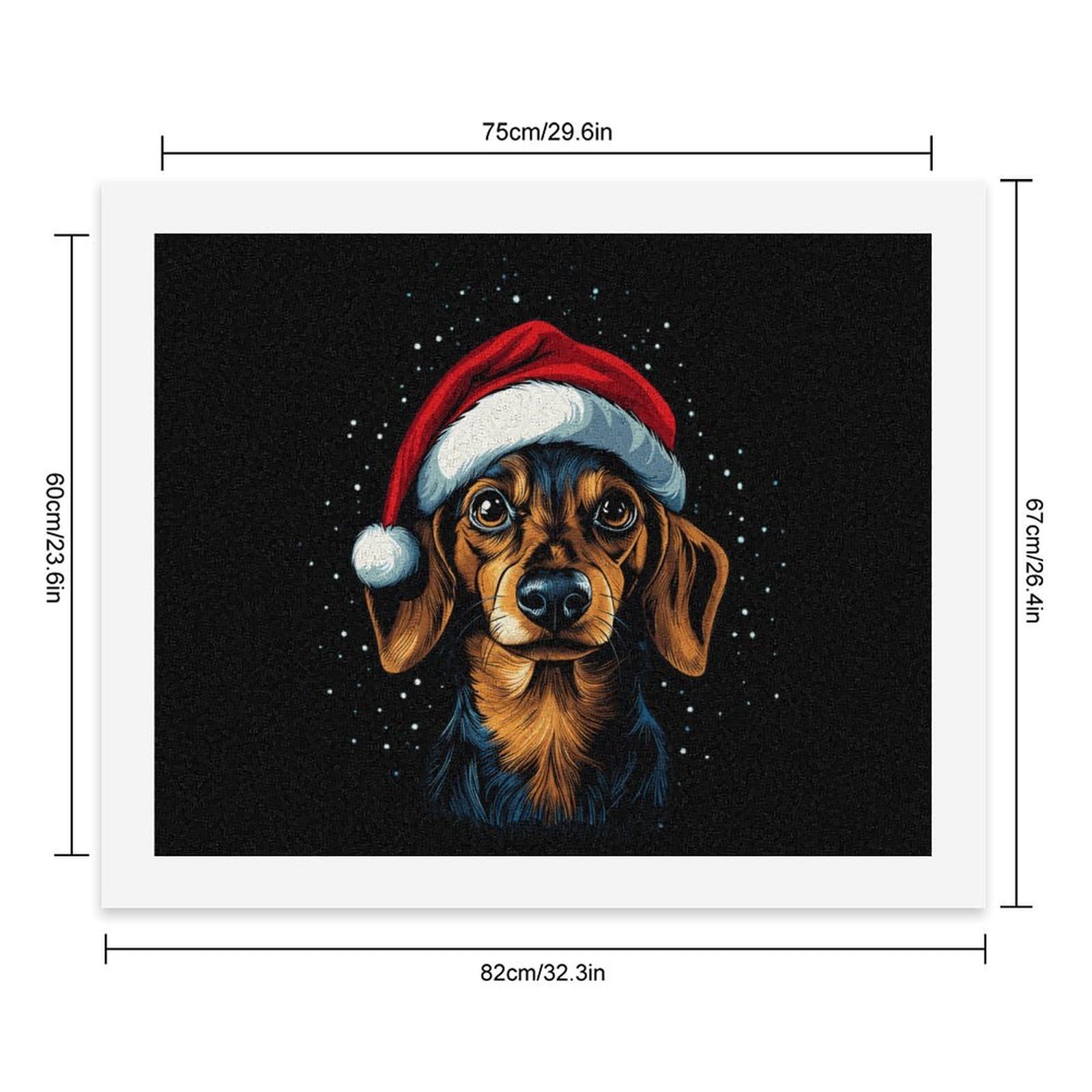 Malen nach Zahlen, Motiv: Hund in Weihnachten, für Erwachsene, Anfänger, bunt, DIY, einfaches Malen für Zuhause, Wanddekoration