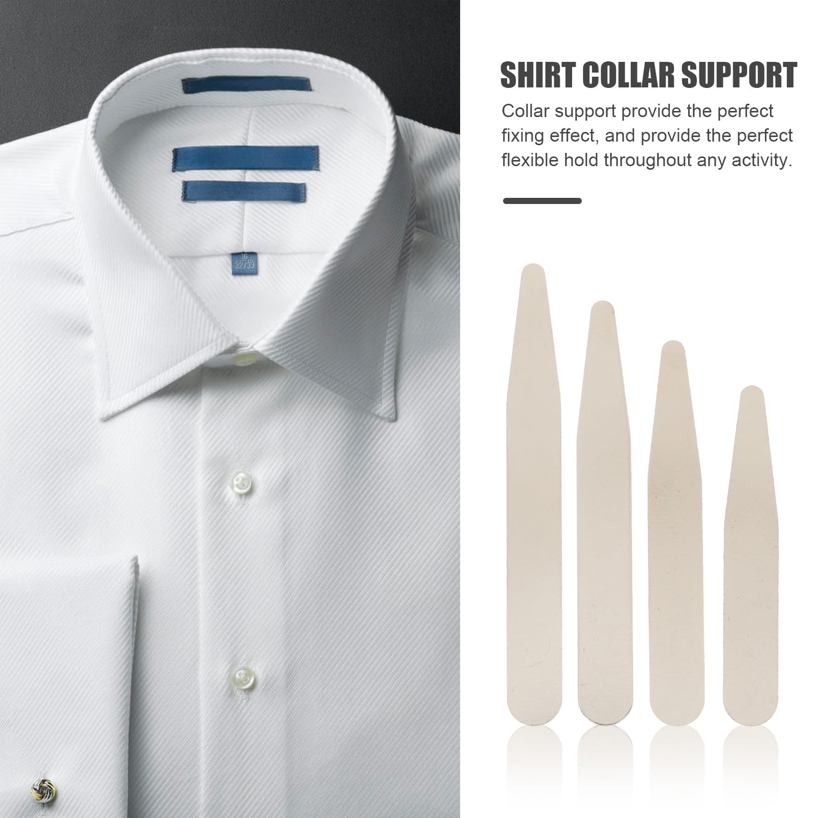 HOMSFOU Baleines de Col Légères et Résistantes en Acier Inoxydable 40 Pièces pour Maintien du Col de Chemise de Costume pour Chemises Habillées Hommes