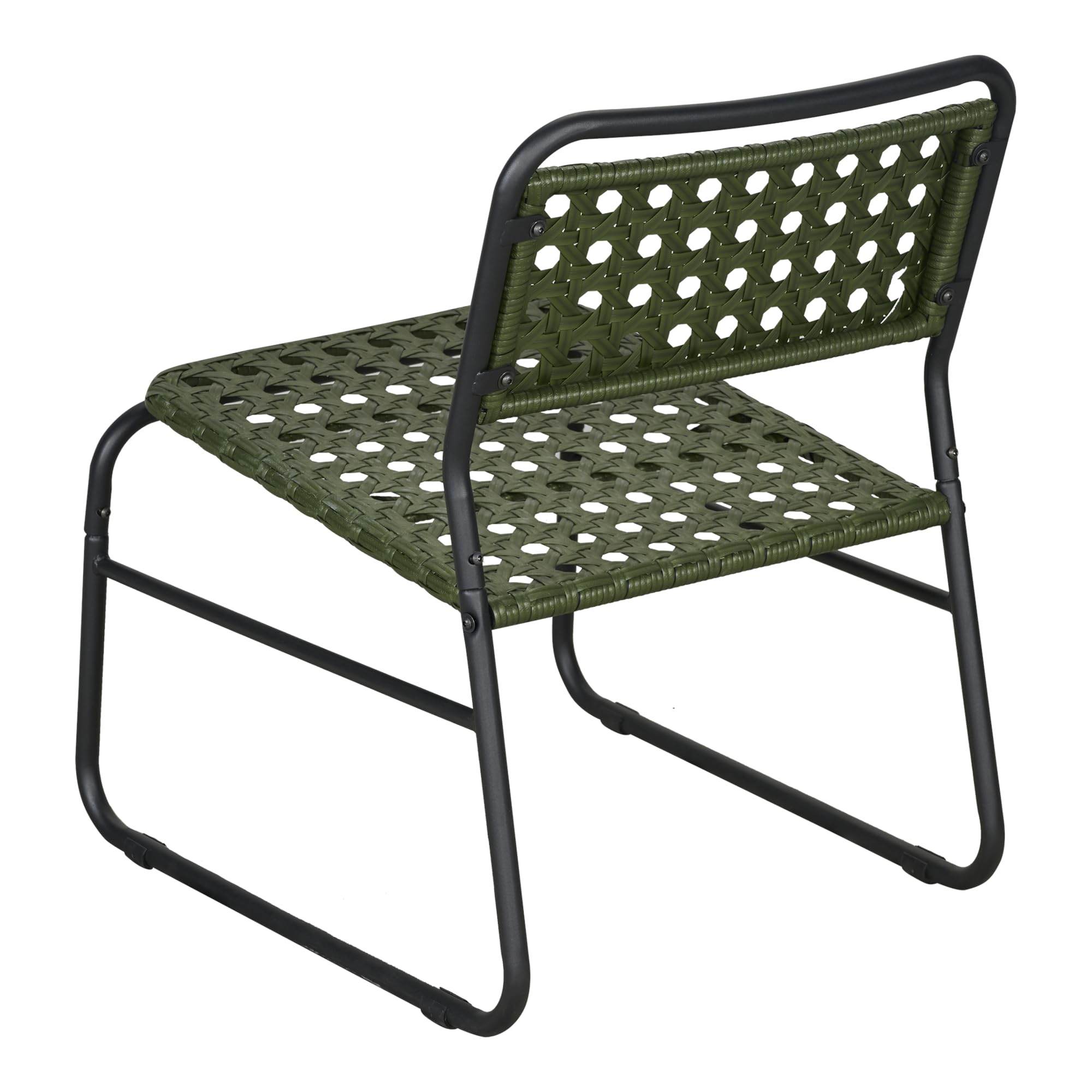casa.pro Set da Bistrot Tavolino e 2 Sedie da Esterno Arredo Bistrò Set Mobili da Patio Balcone Terrazza Set da Caffè all'Aperto - Polyrattan Verde