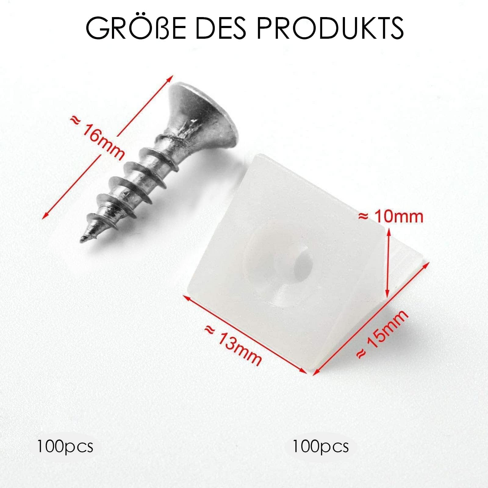 100 Pezzi Supporti Per Ripiano E Cassetti - Cunei In Plastica Con Viti Per Rinforzo Mobili