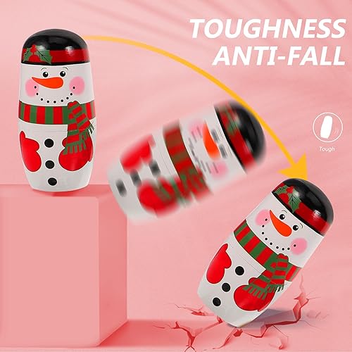Miniatura 4 de FOMIYES Muñecas de madera de Rusia, 5 capas con patrón de muñeco de nieve apilables, muñecos de nieve sonrientes, muñeco de nieve, decoración de