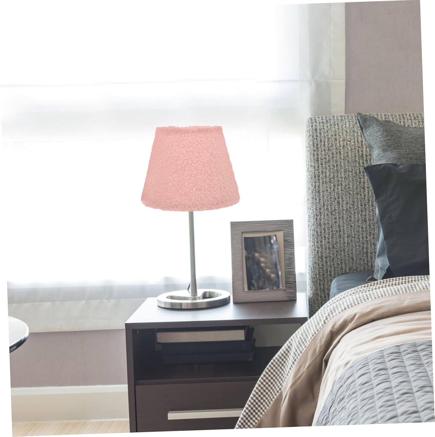 Mikikit 2pcs Elegant Lamps for Bedroom Decorative Lampshade Burlap Lampshade for Desk Lamp