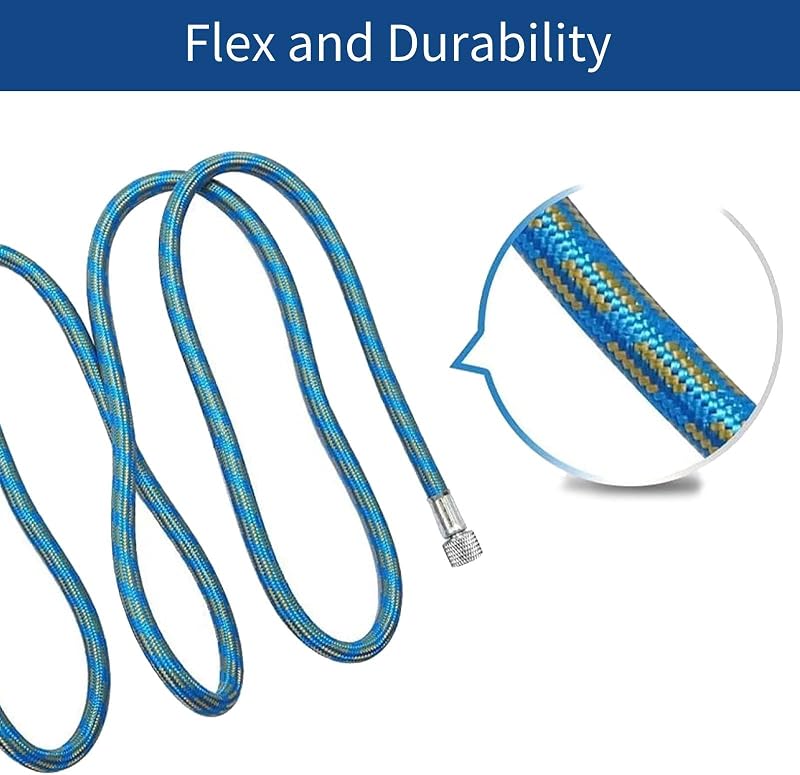 Cocoarm Nylon Légecset Tömlő Adapter Készlet - 1,83m Flexibilis Levegőcső 1/8"-1/4" Csatlakozókkal Festékszóróhoz, Kompresszorhoz - Kék-Sárg