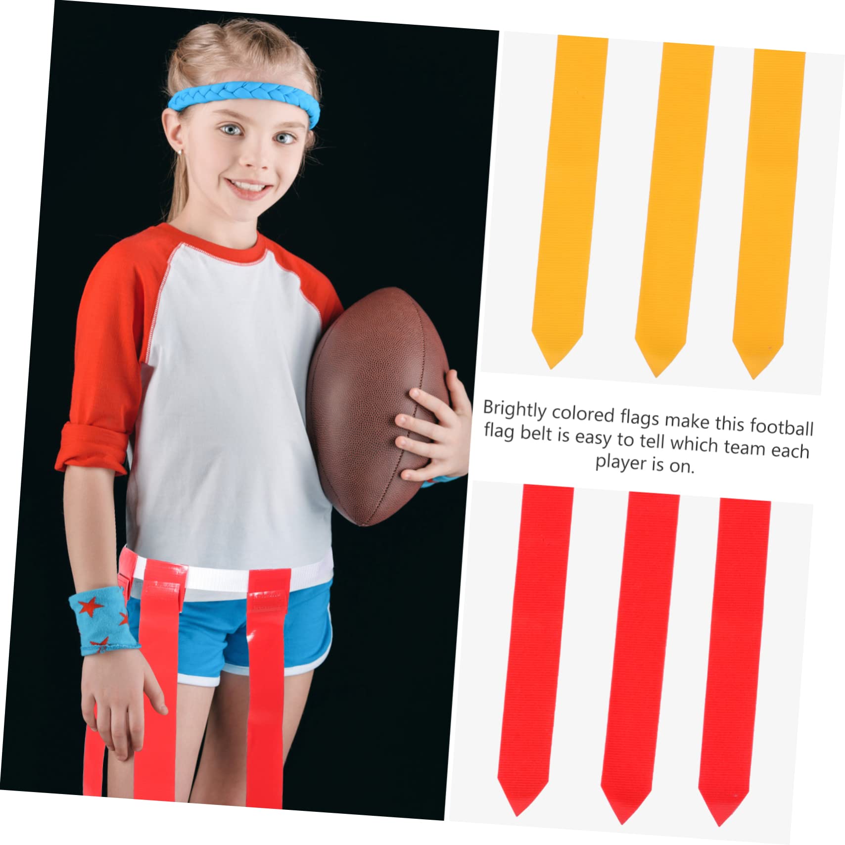 Abaodam Ceinture de Football avec Drapeaux Réglable pour Rugby Jeu Extérieur et Entraînement Ensemble Complet Ceintures Drapeaux et Jaunes pour Match et Loisirs