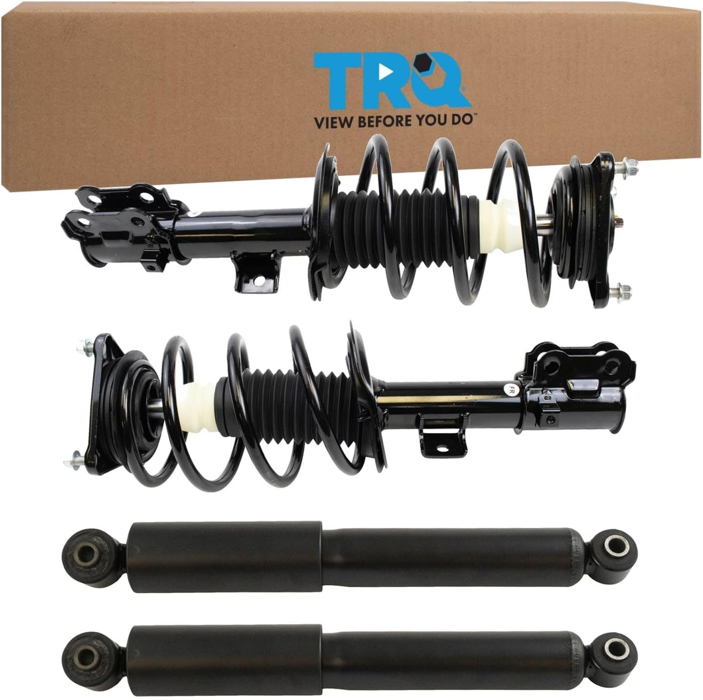 TRQ Front and Rear Complete Strut Assembly & Shock Absorber Kit Complete Strut & Coil Spring Assembly Compatible with 2014-2018 Kia Forte 2014-2016 Forte Koup Forte5