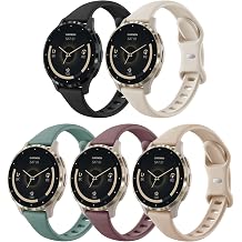 Slim Silicone 18mm Compatible with Garmin Venu 3S Watch Bands/Venu 4 41mm/Venu 2S, 5 Pack Thin Soft Narrow Loop Soft Sport Rubber Straps Quick Release Wristband for Forerunner 265S/255S
