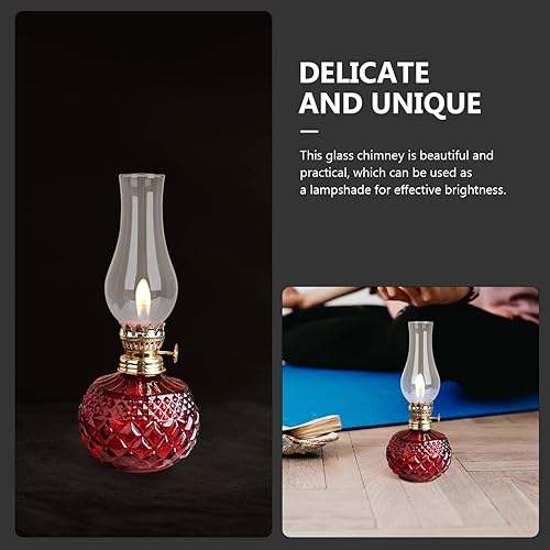 Miniatura 5 de Beaupretty Pantalla de luz de chimenea de aceite, pantalla de cristal, lámpara de chimenea de vidrio, pantalla de aceite, lámpara de repuesto de