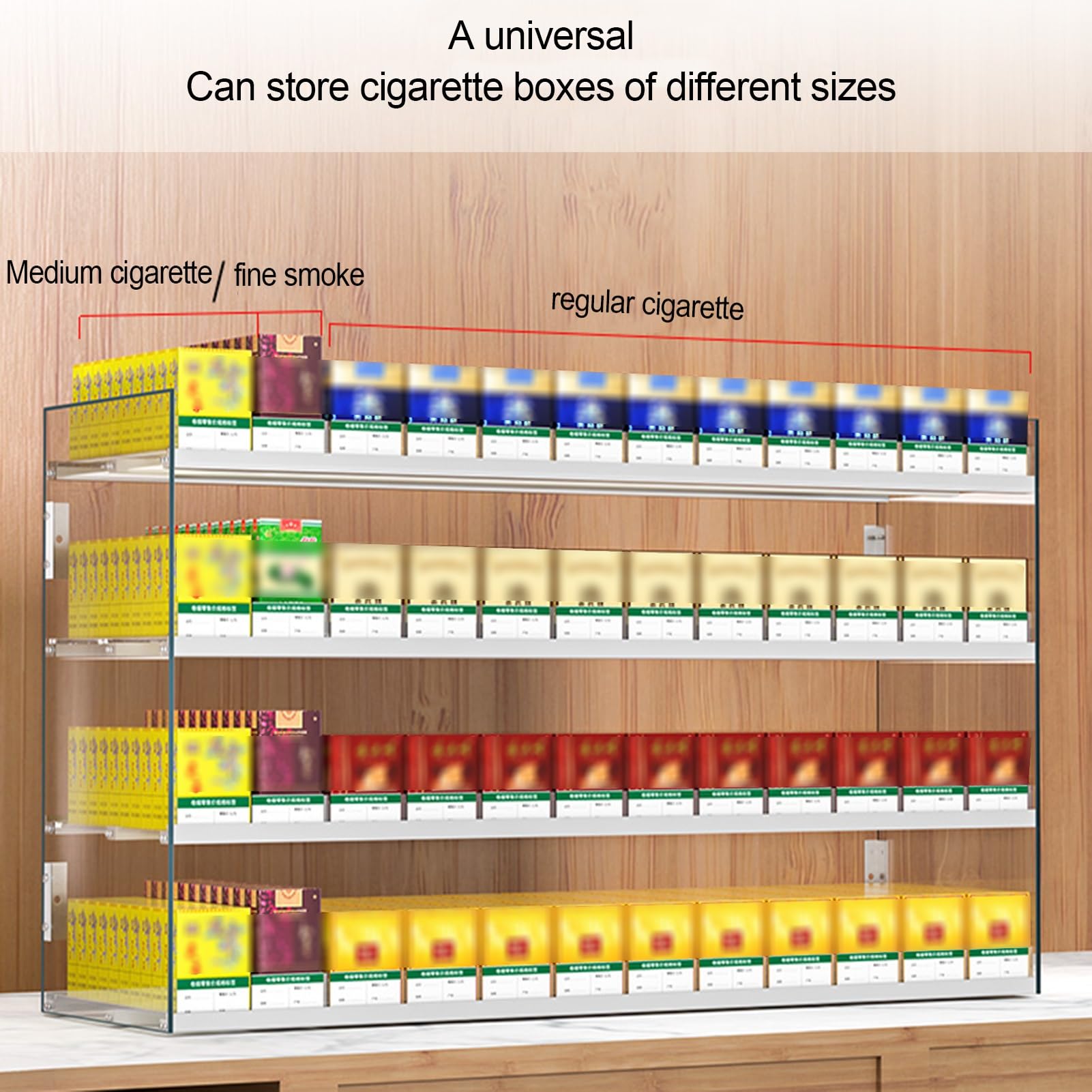 Generisch Zigarettenhalter aus Acryl mit Mehreren Schichten, Wandmontage, automatischer Schieber, Organizer für Schränke, effiziente Tabakvitrine, platzsparende Aufbewahrungslösung