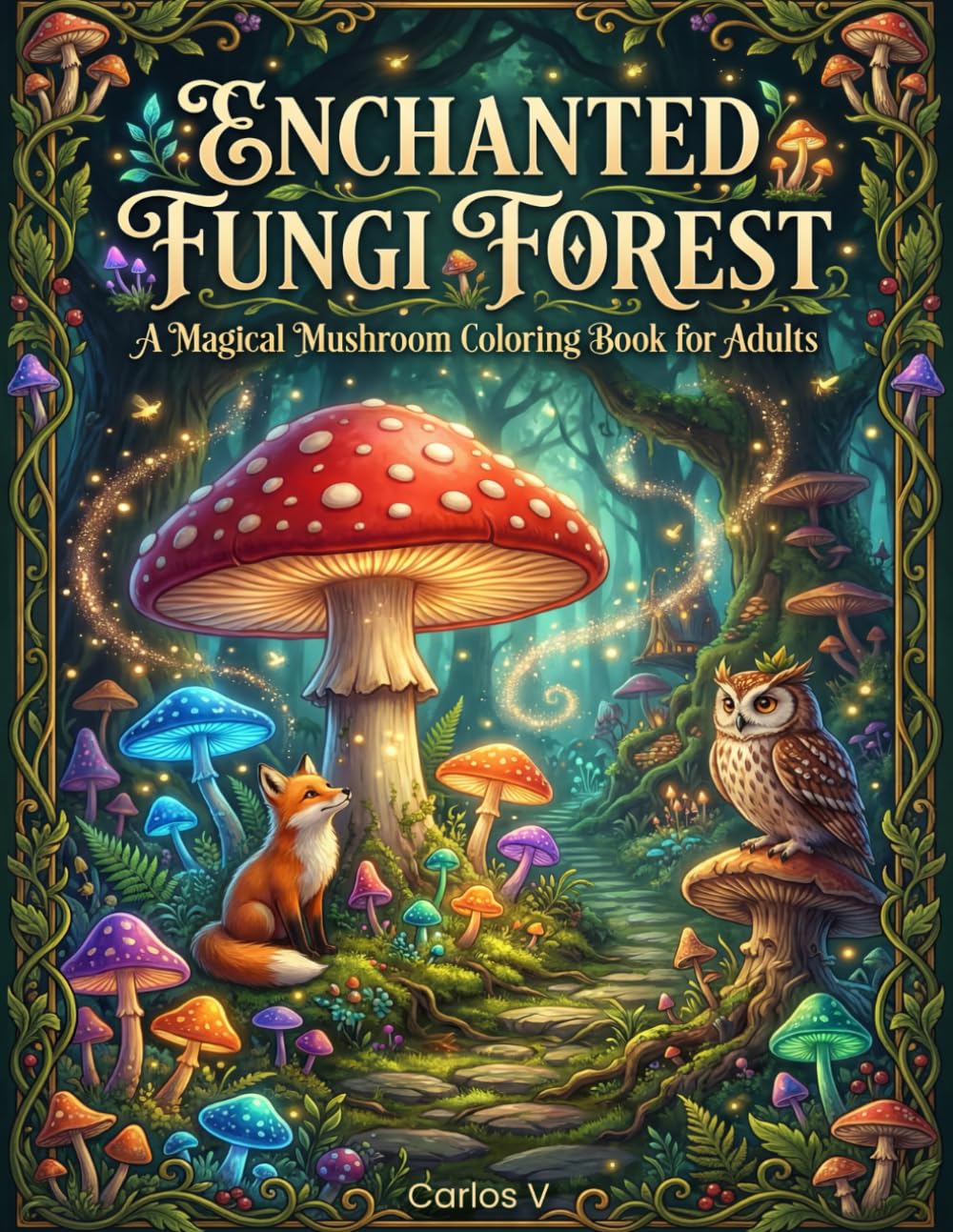 Enchanted Fungi Forest: A Magical Mushroom Coloring Book for Adults, Whimsical Forest Scenes, Fairy Circles, and Woodland Creatures