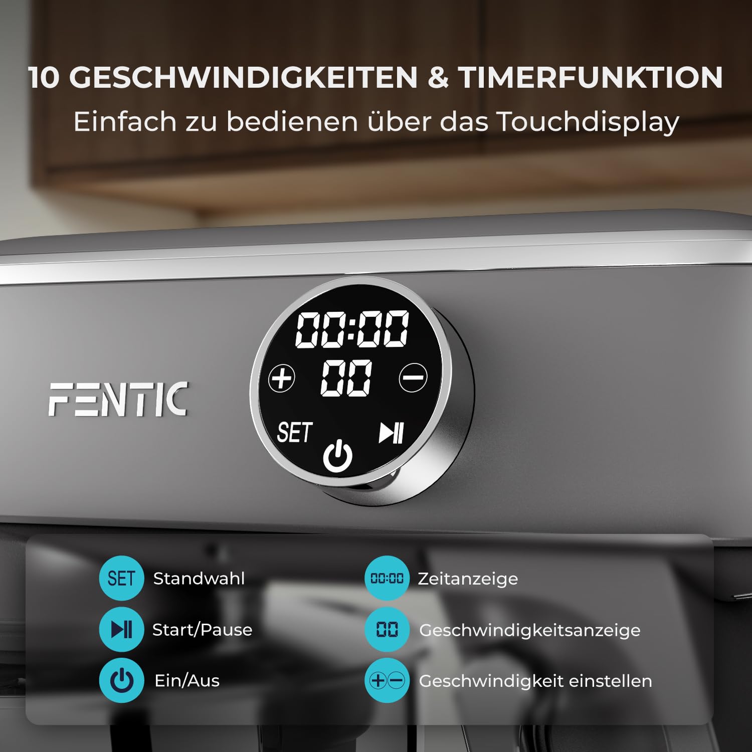 Küchenmaschine 1800W, 7L Edelstahl-Rührschüssel, Knetmaschine für Brotteig & Pizzateig, Planetenrührwerk, 10 Stufen mit Timer, Knethaken, Rührbesen, Schneebesen & Spritzschutz