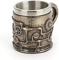 Vista 3 de Veronese Design Vaso de chupito Steampunk Gear de 2 oz con inserto de acero inoxidable extraíble