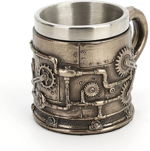 Miniatura 3 de Veronese Design Vaso de chupito Steampunk Gear de 2 oz con inserto de acero inoxidable extraíble