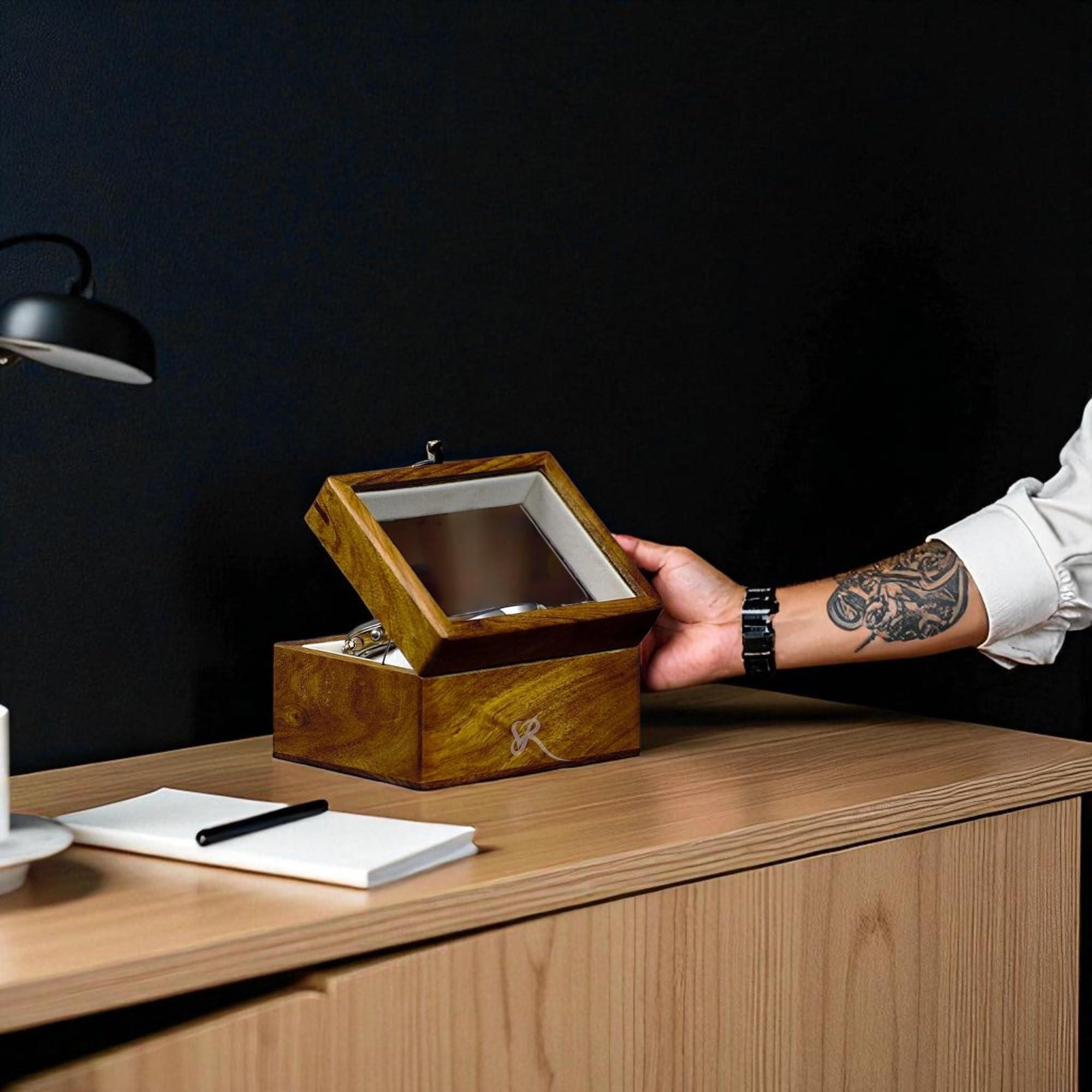 Organizador de relojes, caja de reloj para hombres, caja de reloj de madera, organizador de relojes para hombres y mujeres, caja de reloj de madera, regalo para él, día del padre, aniversario, regalo