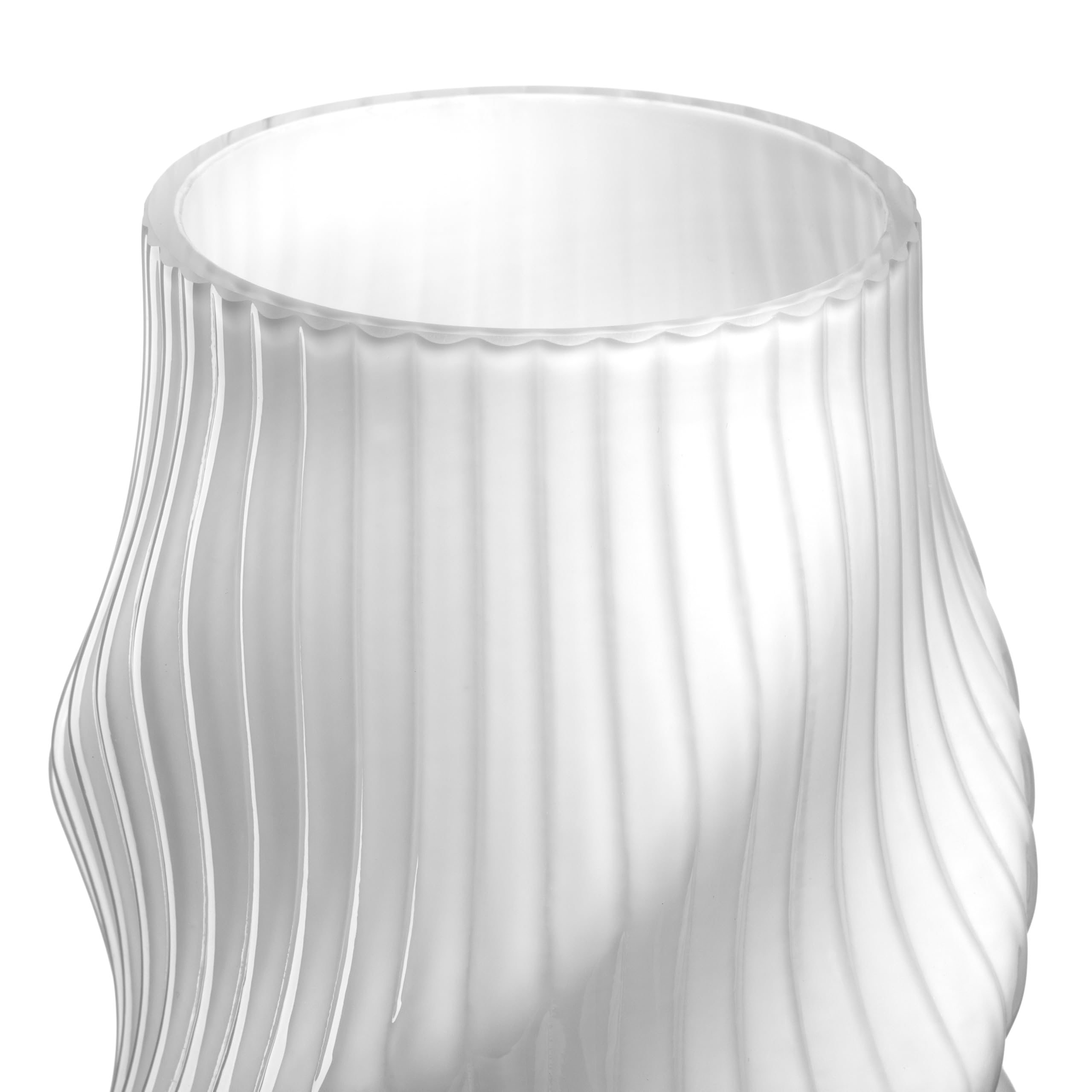 LEONARDO HOME Verdi Vase • 1 Stück • Kunstvolle Blumenvase für Tischdeko • Hingucker durch geschwungenes Design • Glasvase für Blumensträuße • Elegantes Tischaccessoire • Höhe 30 cm • weiß • 055276