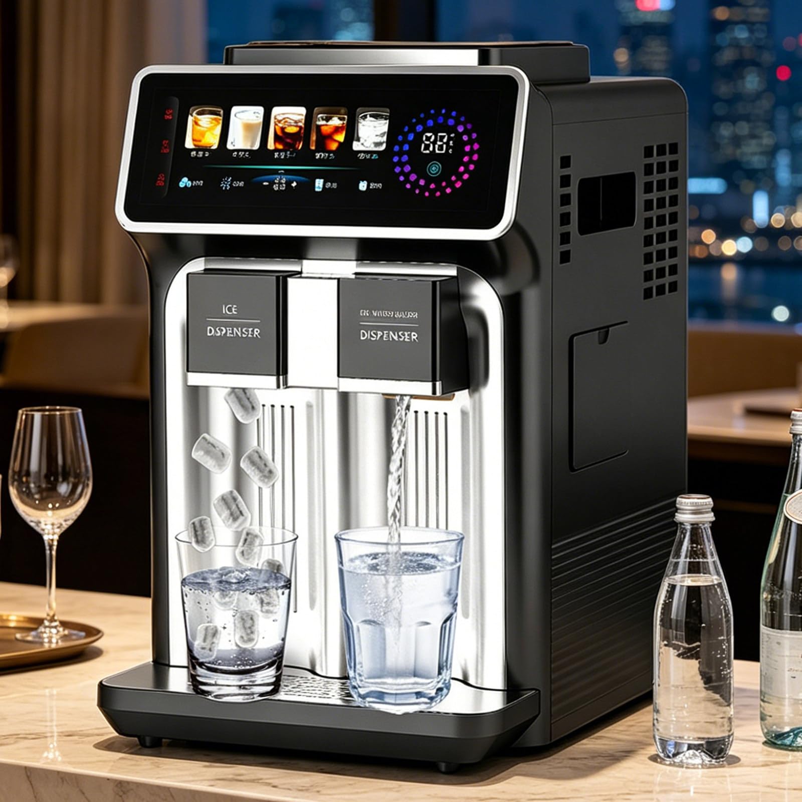 Machine à Glaçons Compacte 3 en 1, Glace Pilée et Eau Fraîche