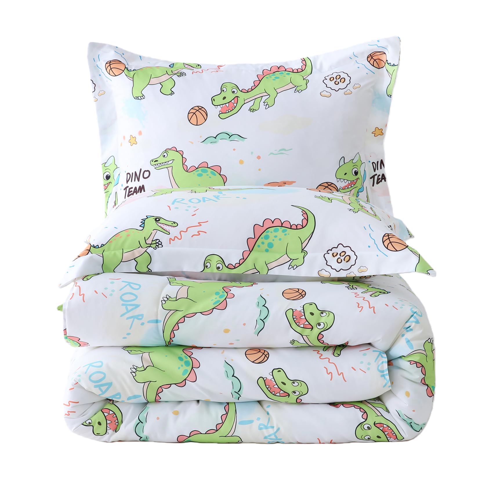 Cute Dinosaur Full Size Bed Comforter Kids Bedding Set