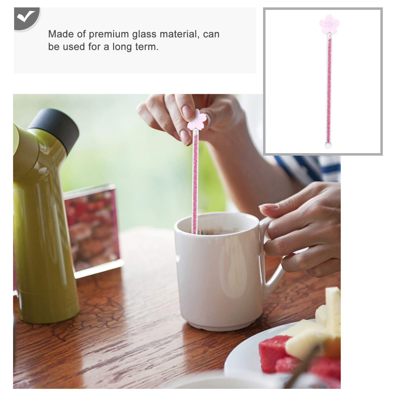 HANABASS Stylish Glass Stirring Rod Swizzle Stick for Coffee Iced Tea Random Style