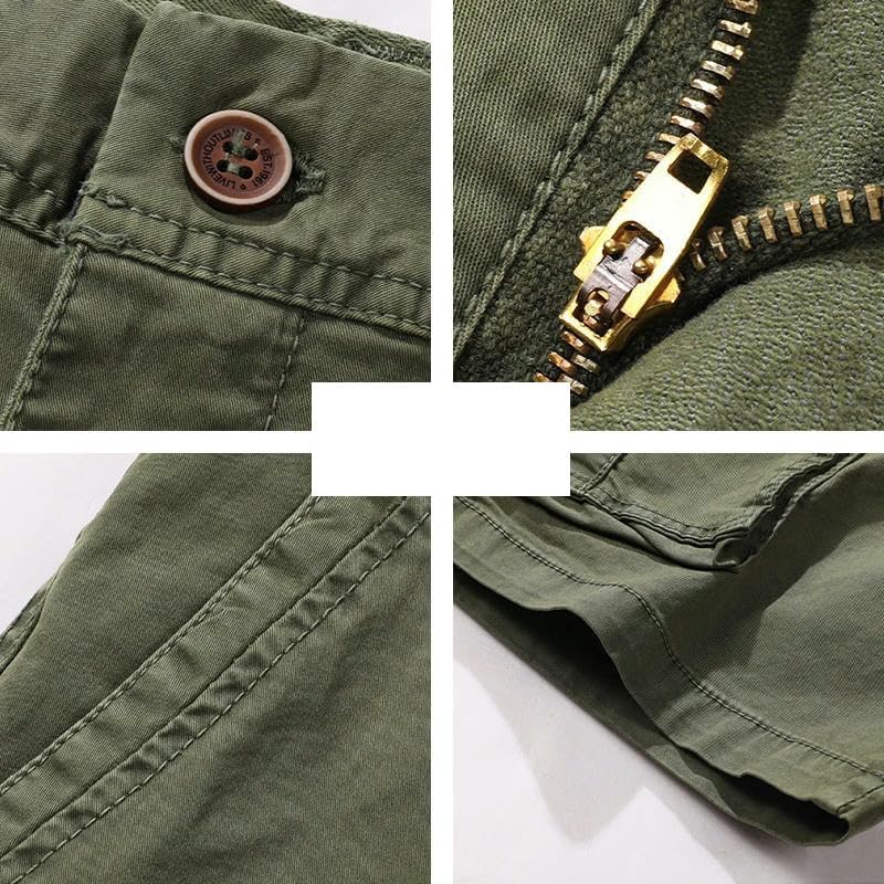 Men's Summer Cargo Straight Solid Color Cotton Shorts Outdoor Leisure
