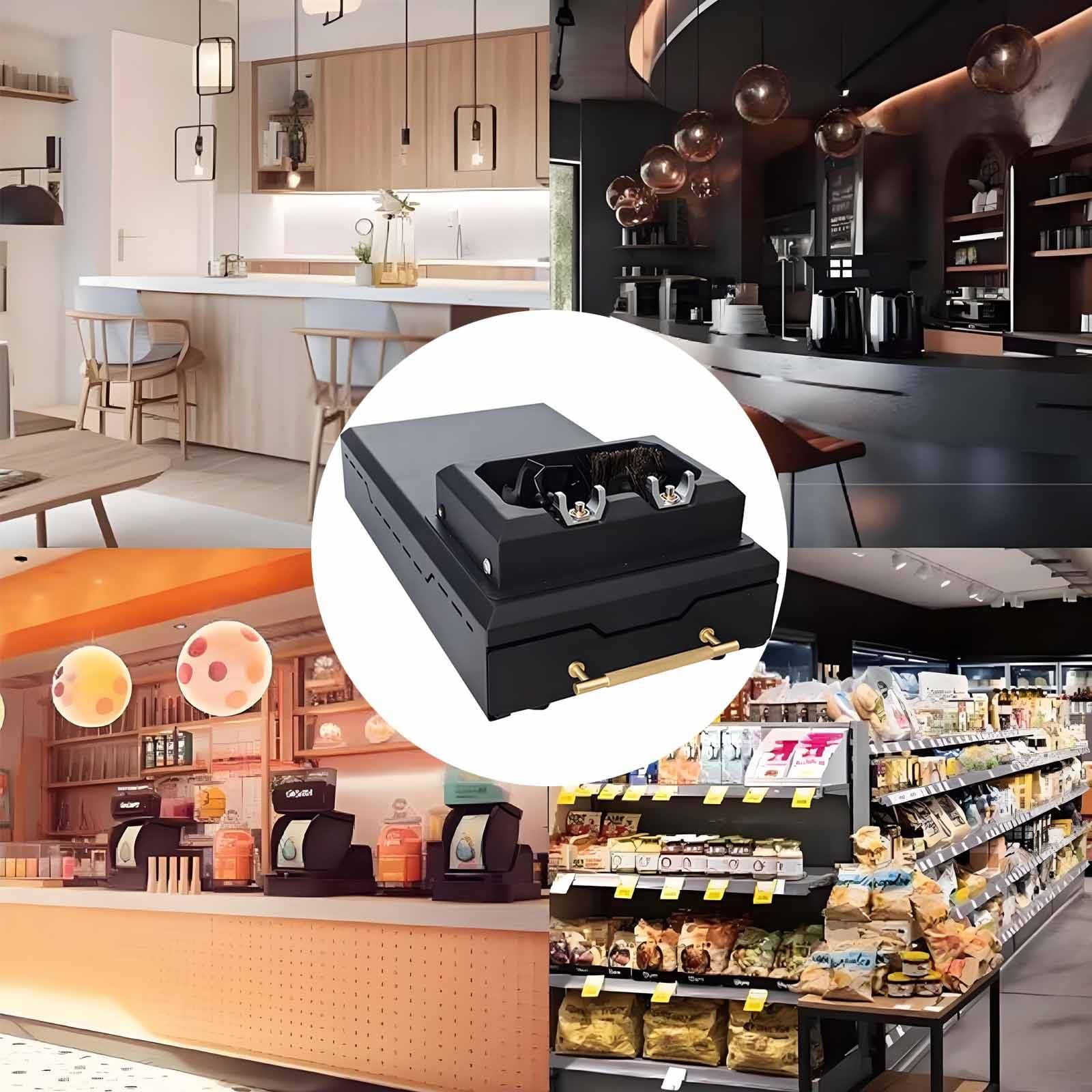 Nettoyeur De Marc De Café Amovible, Bac à Marc Grande Capacité, Nettoyeur Automatique De Porte-Filtre à Café 150 W Black