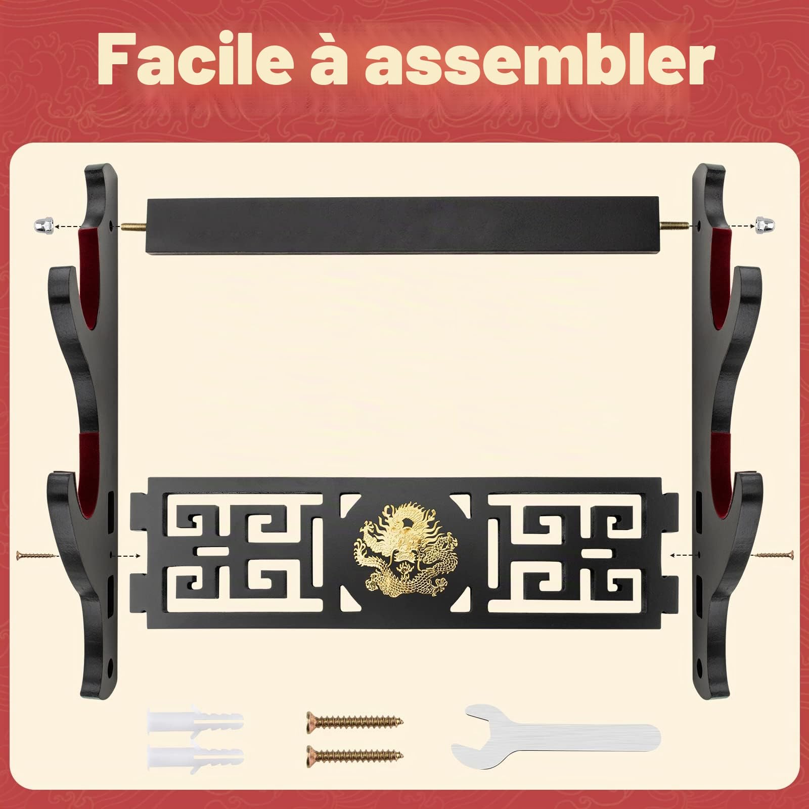 Présentoir à épée monté sur crochet