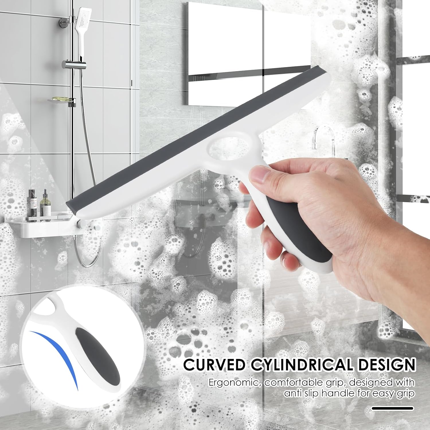 10 Pack Shower Squeegee for Glass Doors/Walls Bulk,10" Squeegee with Adhesive Hook,All-Purpose Bathroom Cleaner Tool Household Shower Squeegee for Shower Doors, Bathroom,Mirror, Window and Car Glass