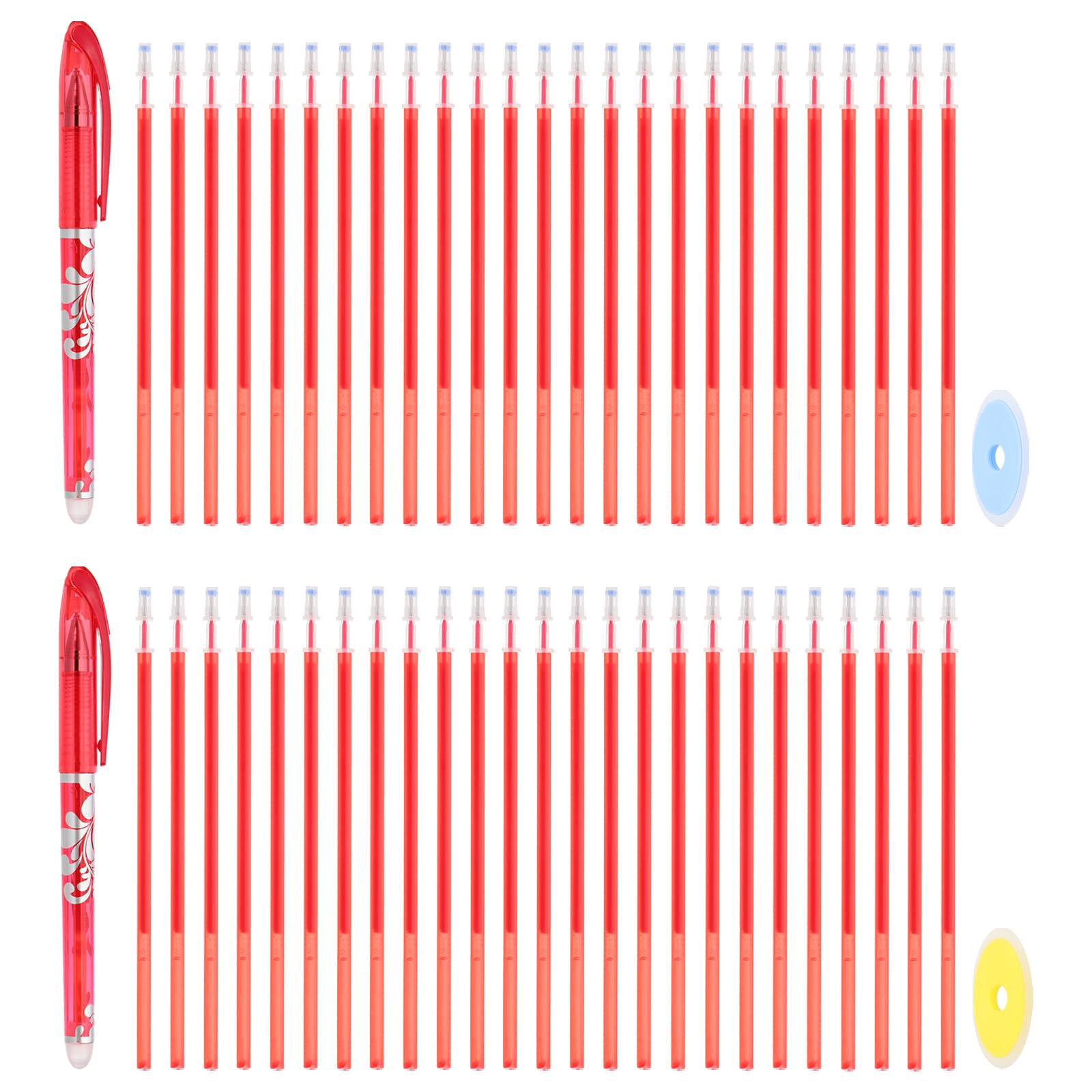 PATIKIL 2Pcs Erasable Gel Pens with 50 Refills & 2 Erasers