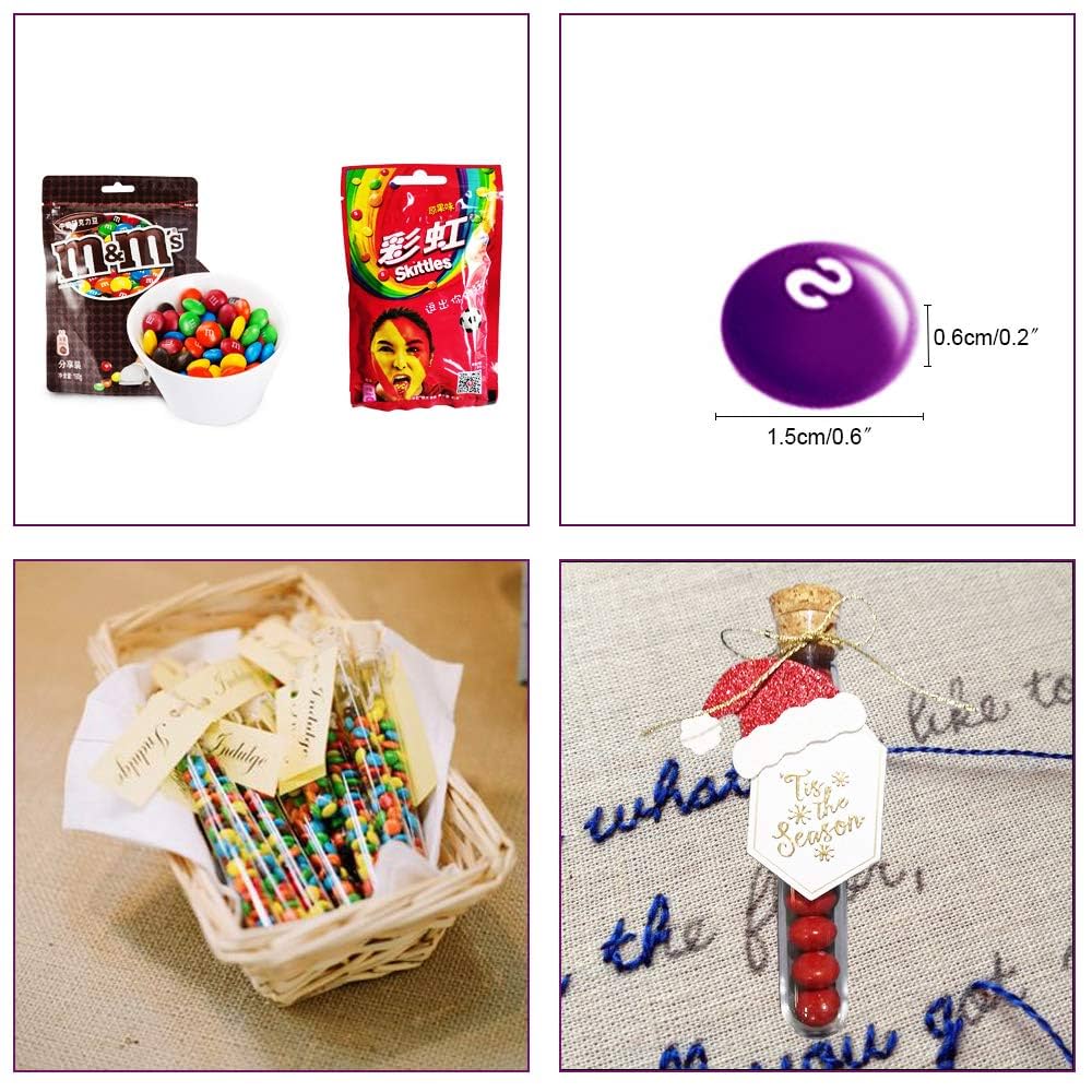 20Pcs Clear Plastic Test Tubes With White Push Caps, 12x100mm Sample Storage Tube Plastic Tubes With Lids For Laboratory Jewelry Beads Powder Spice Liquid Candy Storage