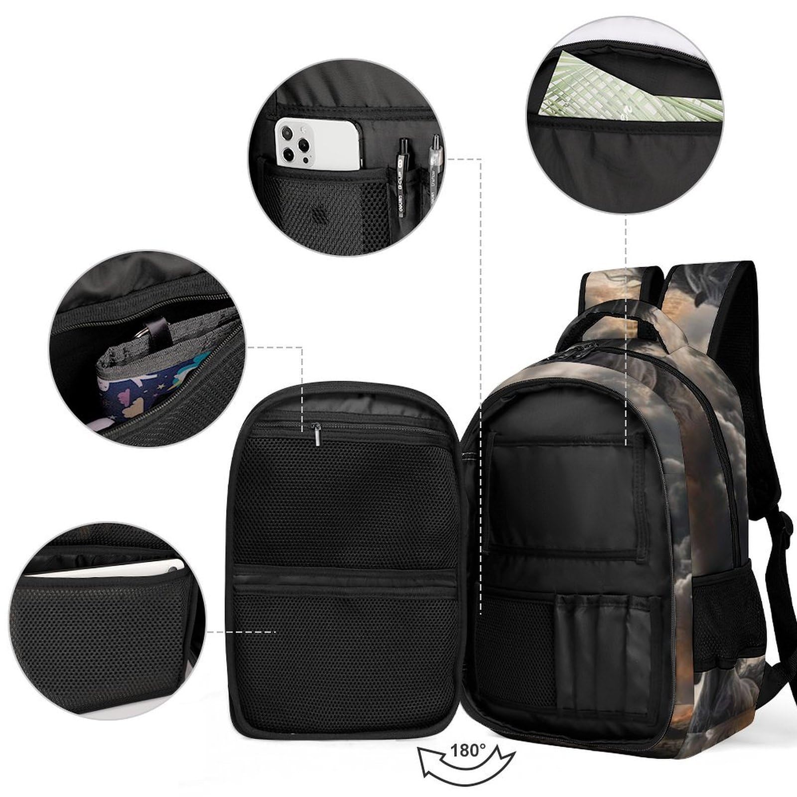 Pferd Kinderrucksäcke Pferd Schulrucksack Für Kinder Reiserucksäcke Büchertaschen Jungen Mädchen Schultasche One Size