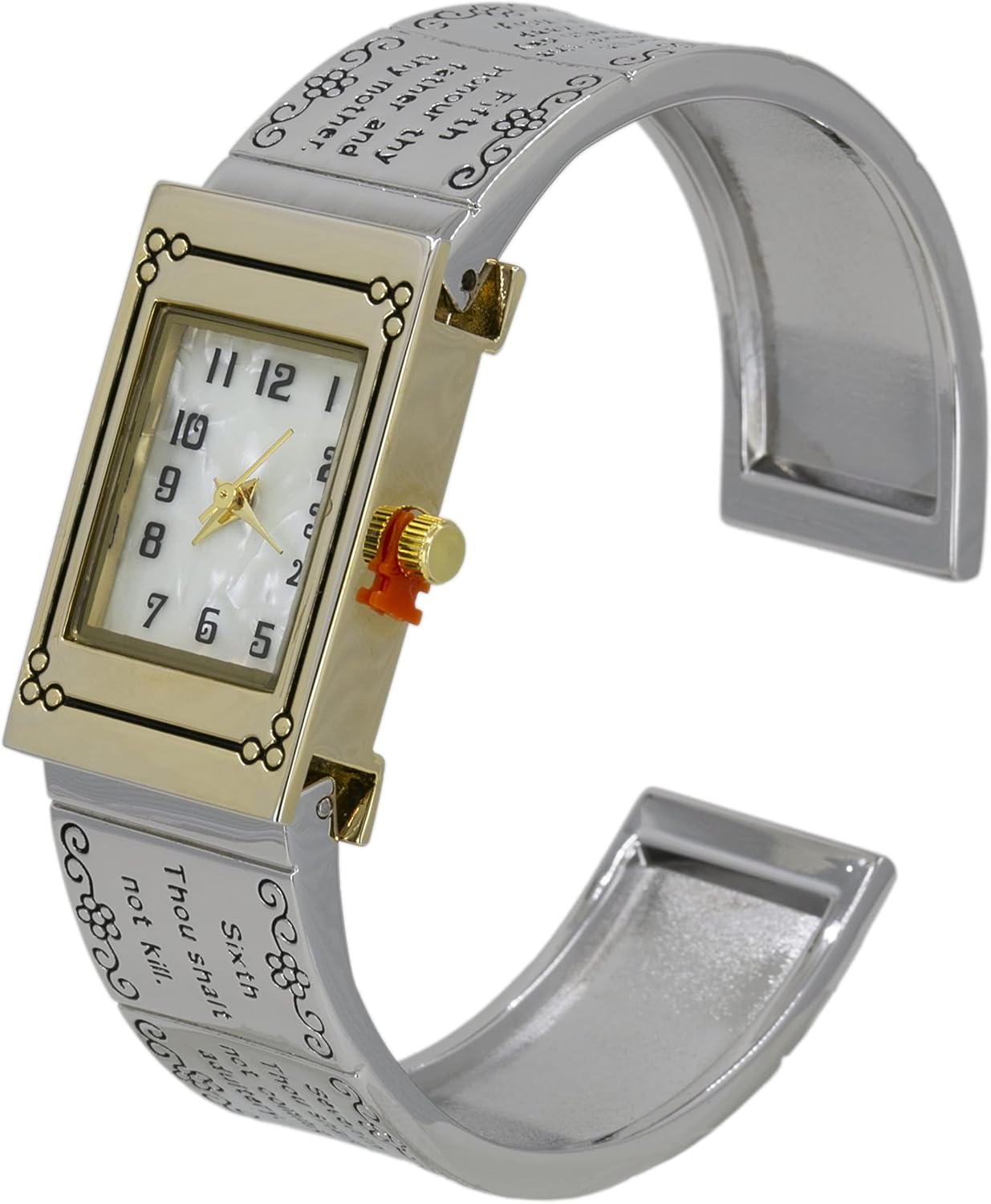 Collections Analog Quartz Women's 21mm Case Ten Commandments Cuff Bangle Watch