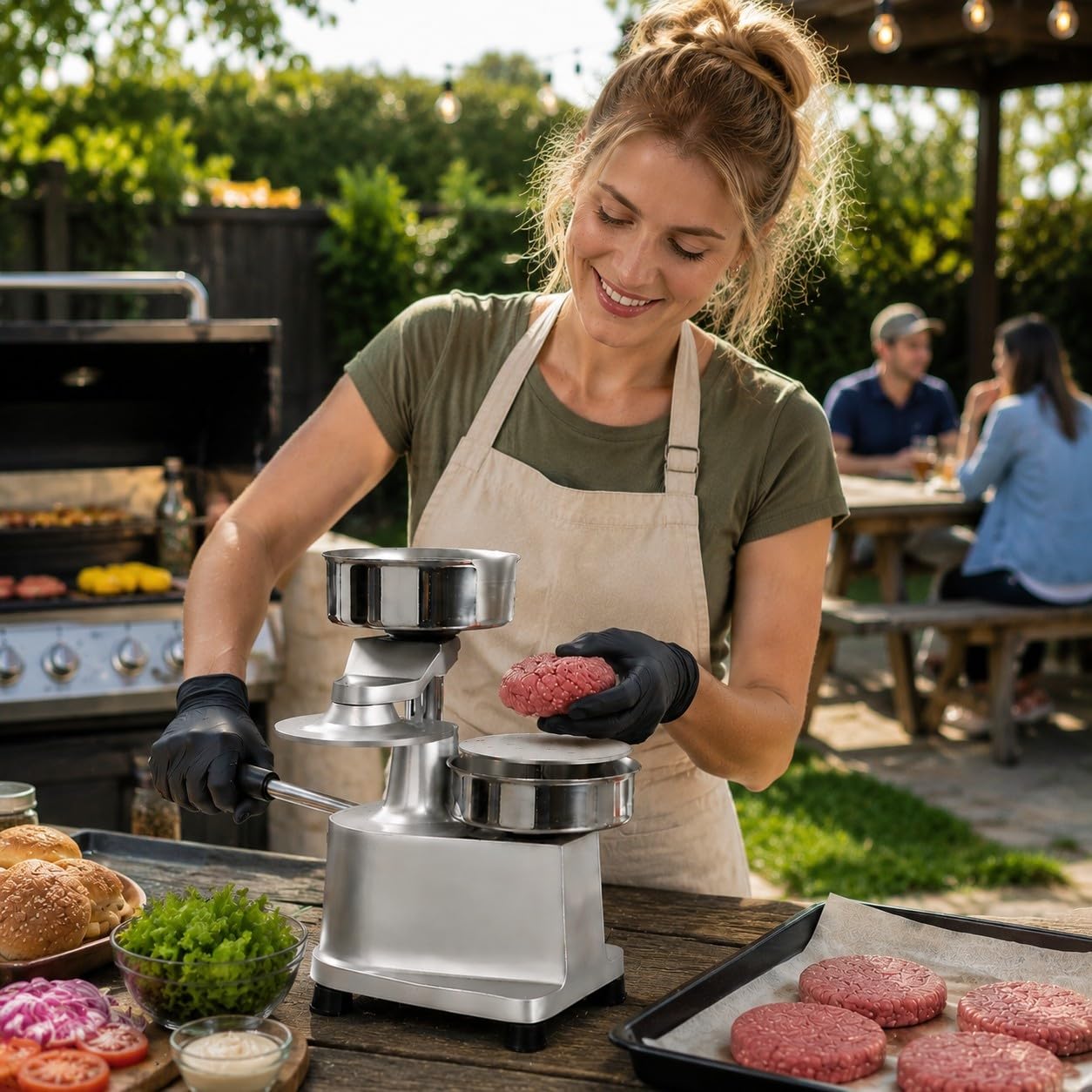 Manuelle Burgerpresse, Patty Maker Aluminium Edelstahl