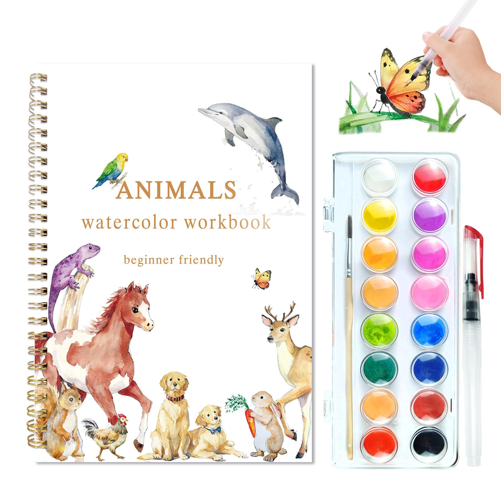 CTANCIFANG Watercolour Workbook Animals, Watercolour Paint Set
