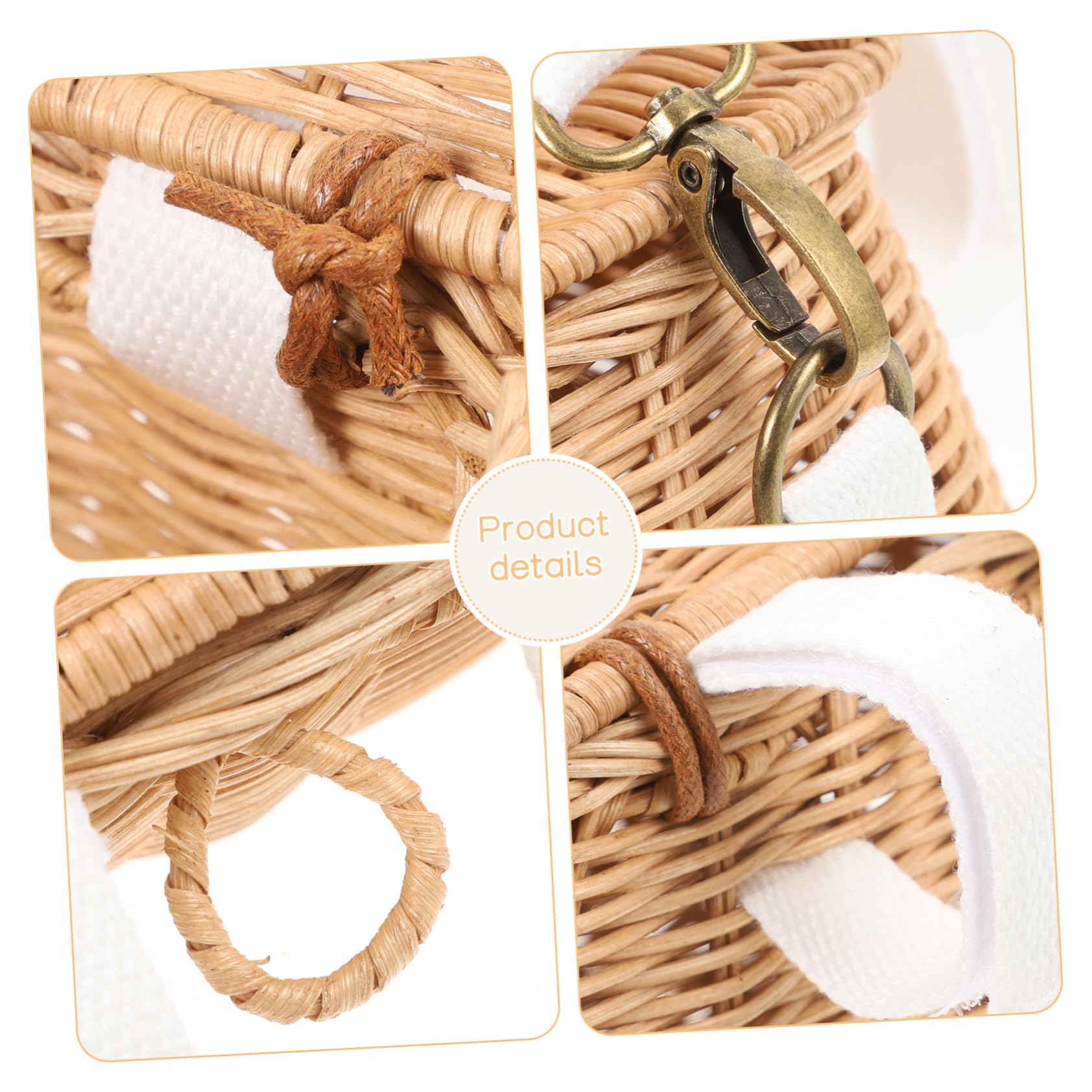 Toddmomy Cesta Práctica y Segura de Ratán Amarillo para Scooter y Bicicleta Infantil para Guardar Juguetes, Toallas y Vasos, Adecuado para Niños