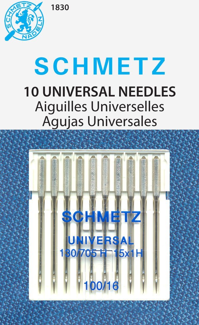 SCHMETZ Universal (130/705 H) Household Sewing Machine Needles - Carded - Size 100/16-10 Pack