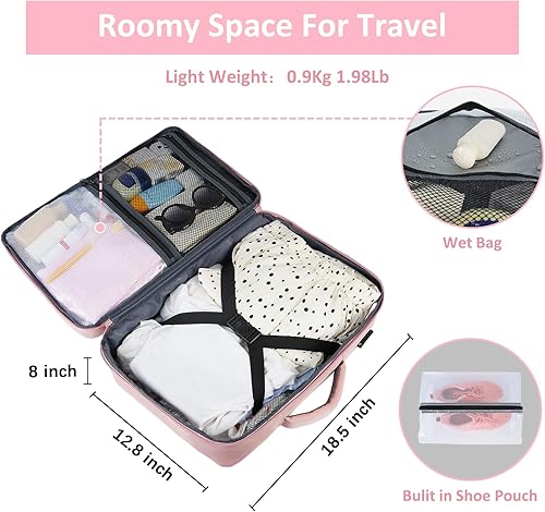 Miniatura 4 de Taygeer Mochila para laptop para mujer, mochila de viaje grande con compartimento para laptop de 17.3 pulgadas, mochila de mano de 40 l amigable con